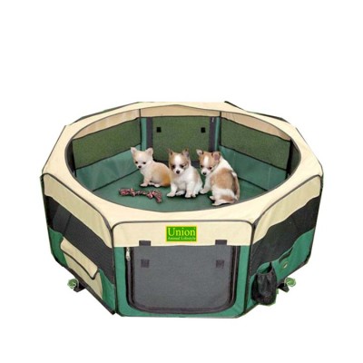 Union animal lifestyle Play Pen Green/Beige (WxH) - 20x32 Inches - 8 Pcs 